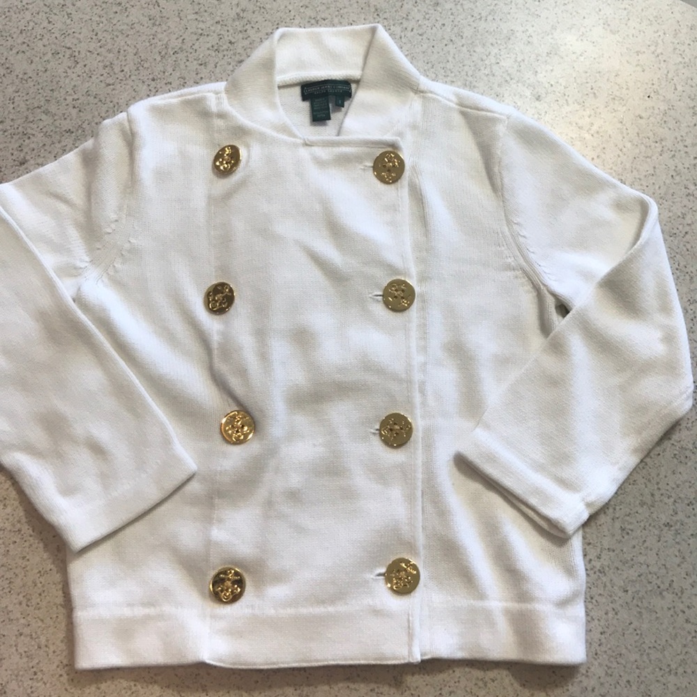 Ralph Lauren white knitted sailor style jacket